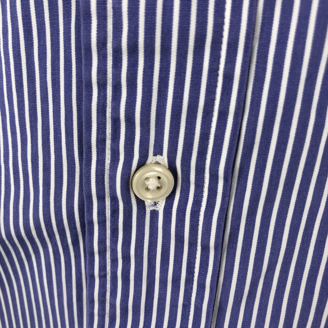 Ralph Lauren POLO by Ralph Lauren REGENT CLASSIC FIT long-sleeved cotton striped shirt, men's size M cotton blue type Vintage Second Hand