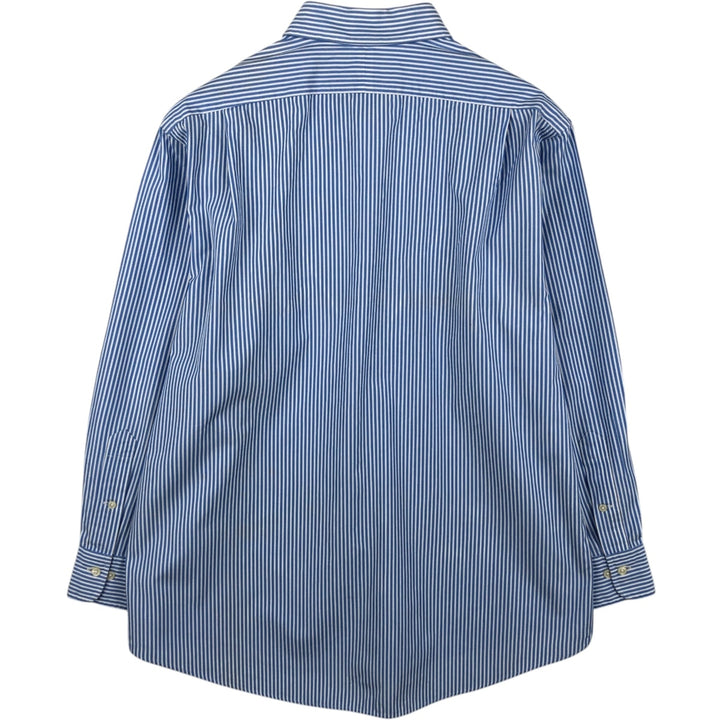 Ralph Lauren POLO by Ralph Lauren Estate Custom Fit Long Sleeve Cotton Striped Shirt, Men's XL cotton Blue type light blue Vintage Second Hand