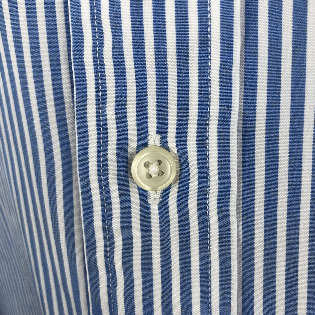 Ralph Lauren POLO by Ralph Lauren Estate Custom Fit Long Sleeve Cotton Striped Shirt, Men's XL cotton Blue type light blue Vintage Second Hand