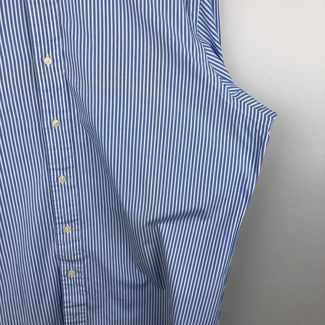 Ralph Lauren POLO by Ralph Lauren Estate Custom Fit Long Sleeve Cotton Striped Shirt, Men's XL cotton Blue type light blue Vintage Second Hand