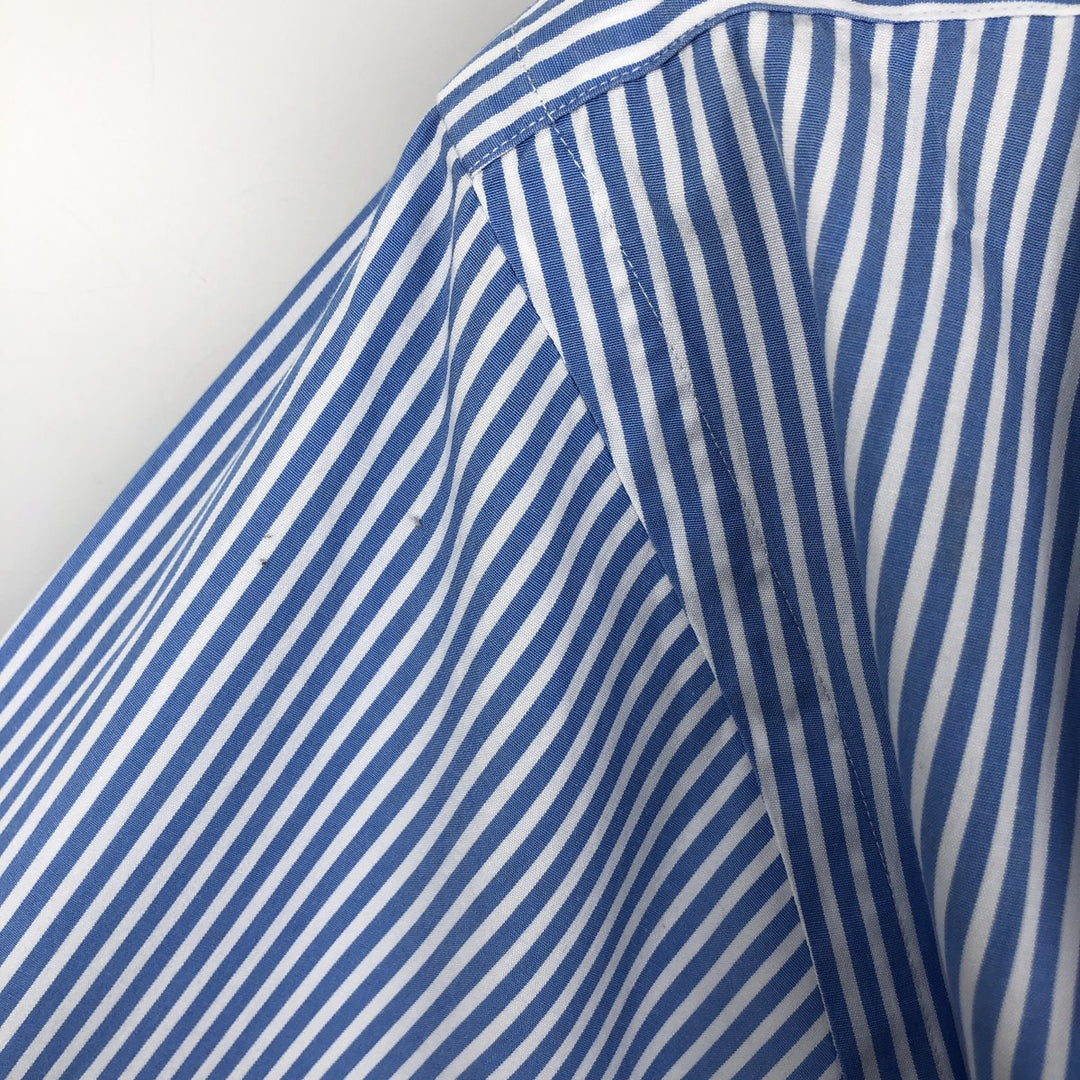 Ralph Lauren POLO by Ralph Lauren Estate Custom Fit Long Sleeve Cotton Striped Shirt, Men's XL cotton Blue type light blue Vintage Second Hand