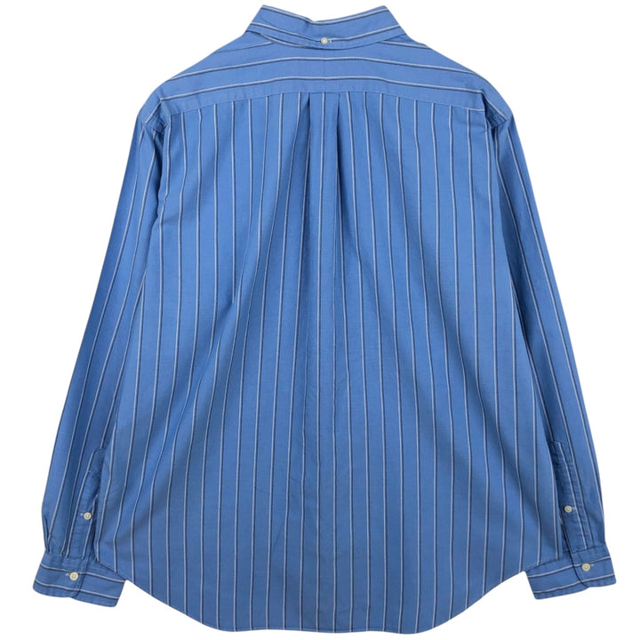 Ralph Lauren Classic Fit Multi-Stripe Long Sleeve Button-Down Striped Shirt, Men's XL cotton blue type Vintage Second Hand