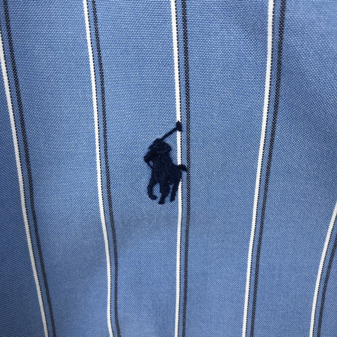 Ralph Lauren Classic Fit Multi-Stripe Long Sleeve Button-Down Striped Shirt, Men's XL cotton blue type Vintage Second Hand