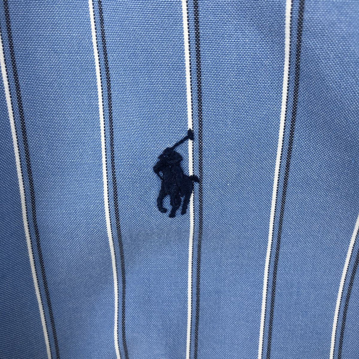 Ralph Lauren Classic Fit Multi-Stripe Long Sleeve Button-Down Striped Shirt, Men's XL cotton blue type Vintage Second Hand