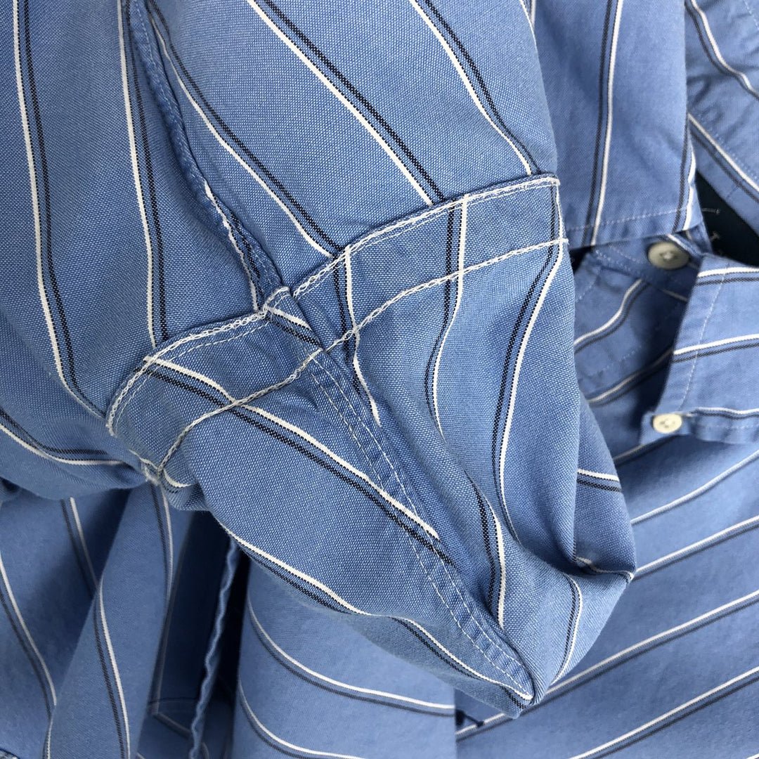 Ralph Lauren Classic Fit Multi-Stripe Long Sleeve Button-Down Striped Shirt, Men's XL cotton blue type Vintage Second Hand