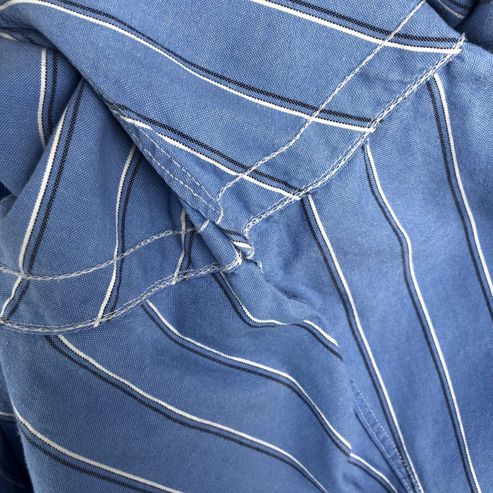 Ralph Lauren Classic Fit Multi-Stripe Long Sleeve Button-Down Striped Shirt, Men's XL cotton blue type Vintage Second Hand