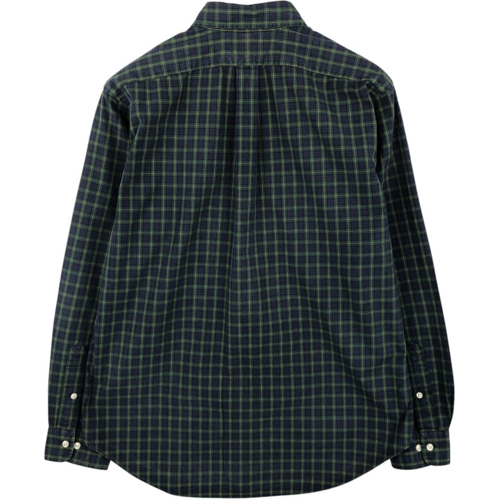 Ralph Lauren Classic Fit Long Sleeve Button Down Check Shirt, Men's Size L cotton green type Vintage Second Hand