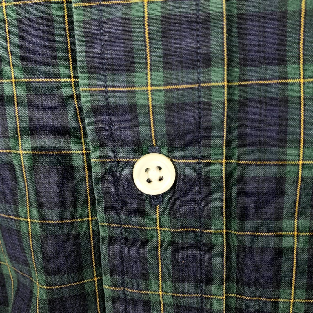 Ralph Lauren Classic Fit Long Sleeve Button Down Check Shirt, Men's Size L cotton green type Vintage Second Hand