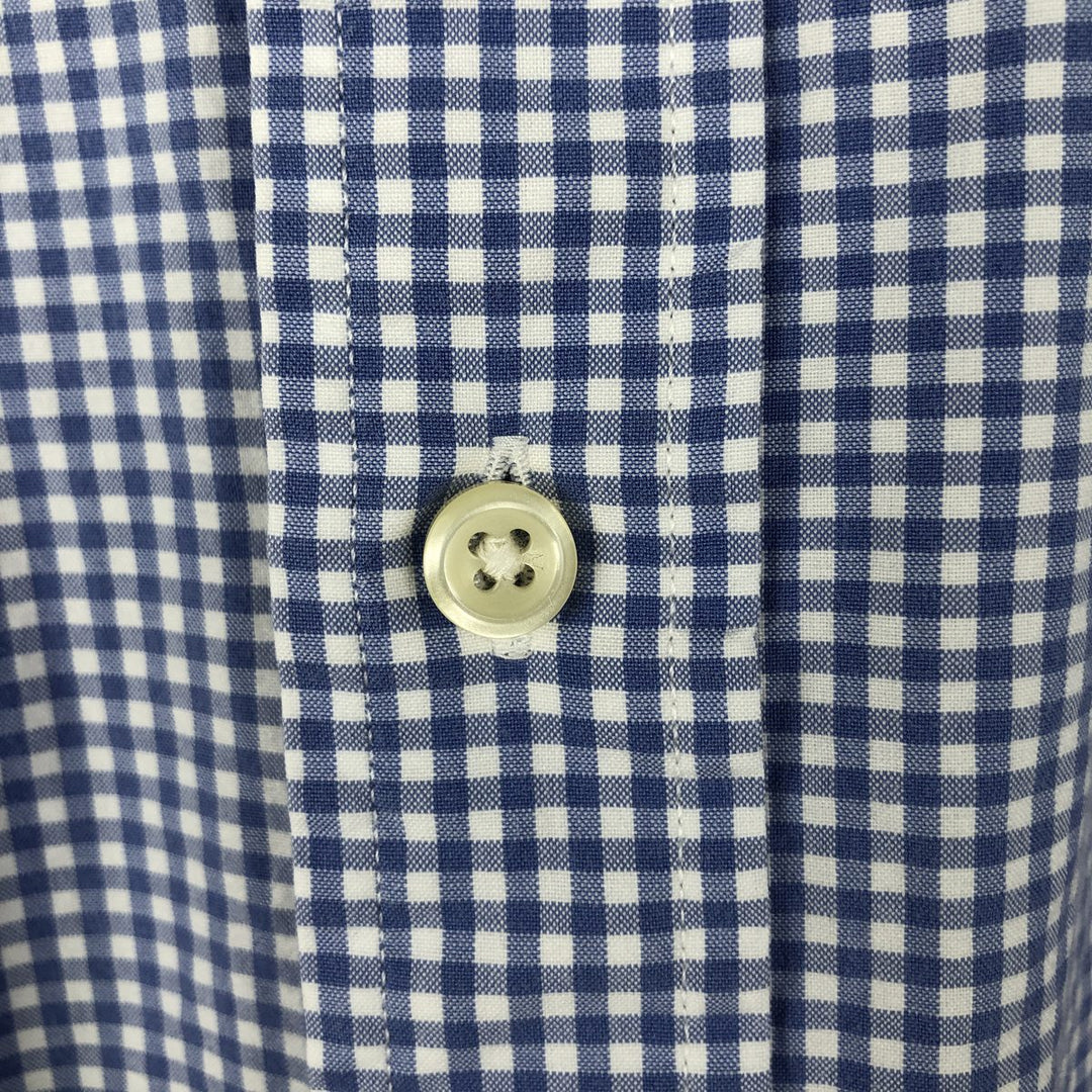 Ralph Lauren Gingham Check Long Sleeve Button-Down Check Shirt Men's XL cotton Blue type light blue Vintage Second Hand