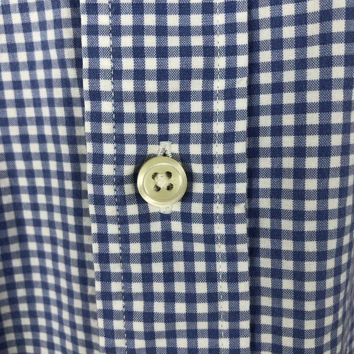 Ralph Lauren Gingham Check Long Sleeve Button-Down Check Shirt Men's XL cotton Blue type light blue Vintage Second Hand