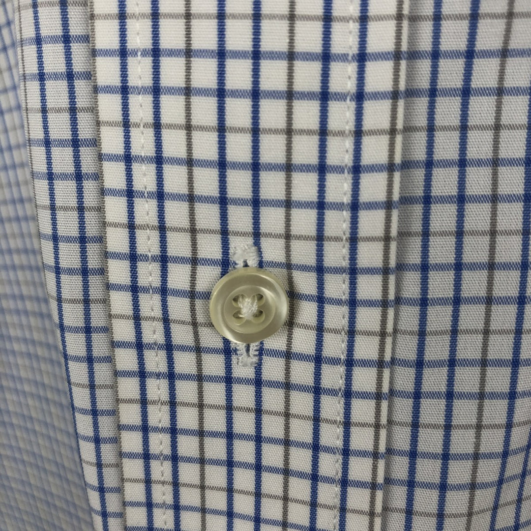 Brooks Brothers Est. 1818 Milano Long Sleeve Button-Down Check Shirt, Men's Size L Supima Cotton white type Vintage Second Hand