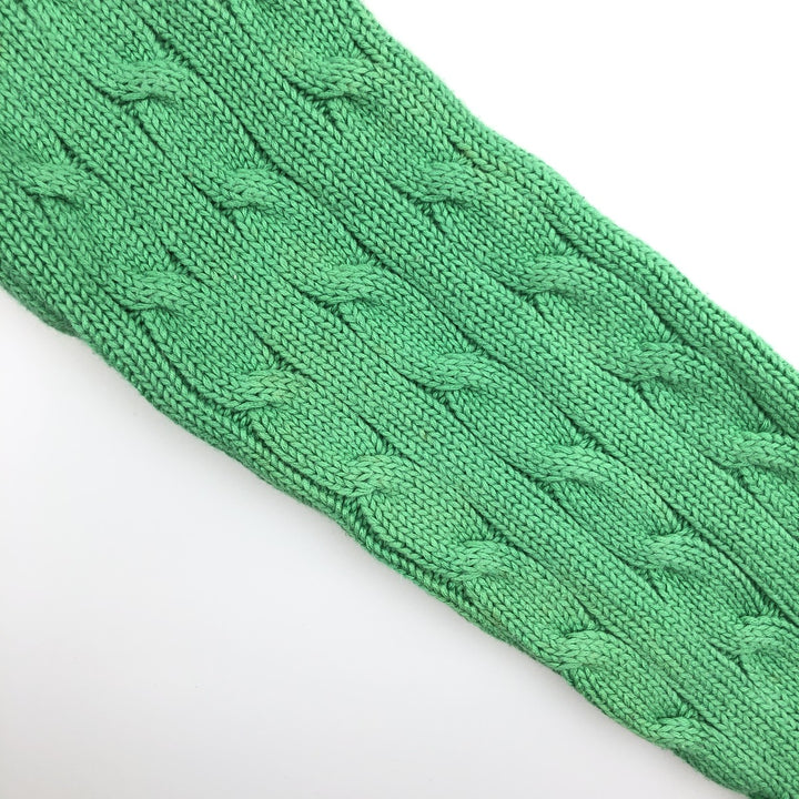 Ralph Lauren RALPH LAUREN SPORT Cable Knit V-Neck Cotton Knit Sweater, Women's Size Small cotton green type Vintage Second Hand
