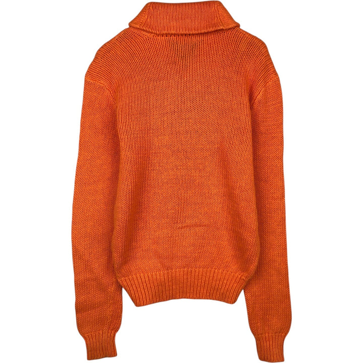 Ralph Lauren POLO by Ralph Lauren Shawl Collar Linen x Cotton Knit Half-Button Sweater, Men's Size S (approx.) linen orange type Vintage Second Hand