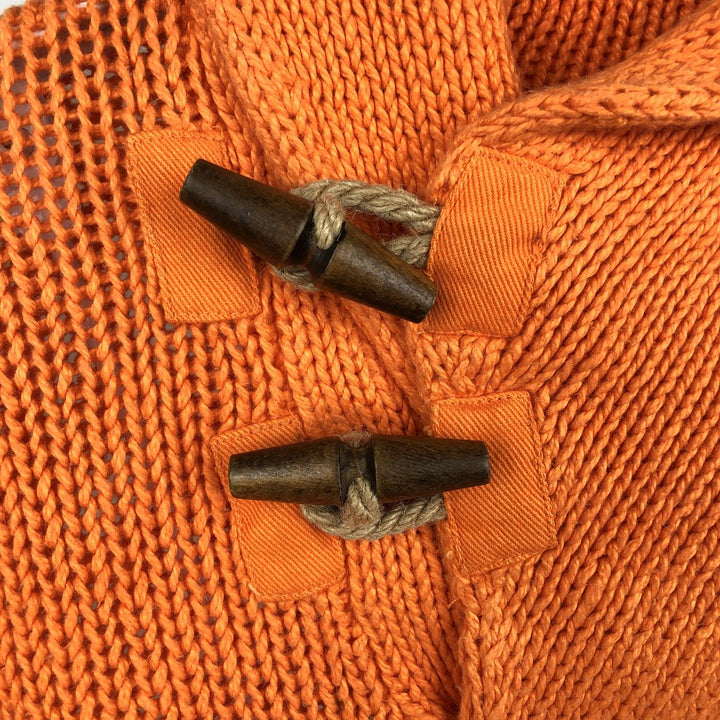 Ralph Lauren POLO by Ralph Lauren Shawl Collar Linen x Cotton Knit Half-Button Sweater, Men's Size S (approx.) linen orange type Vintage Second Hand