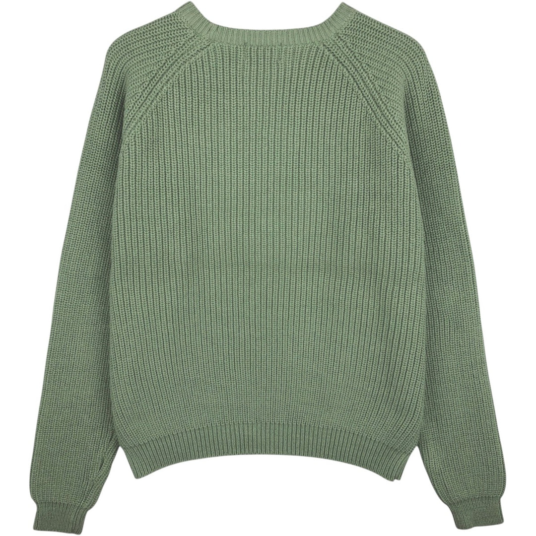 1990'S Lands' End cotton knit sweater, women's size L equivalent, vintage. cotton Mint green Vintage Second Hand