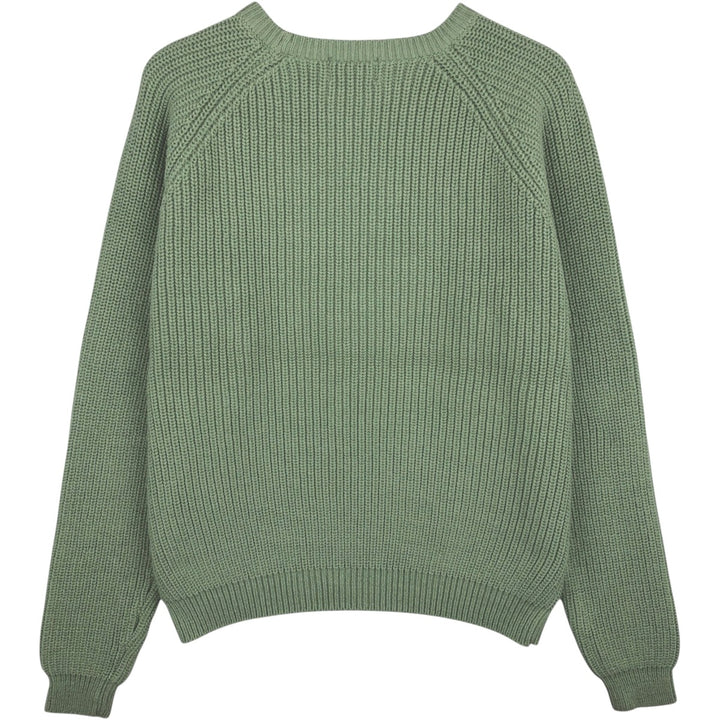 1990'S Lands' End cotton knit sweater, women's size L equivalent, vintage. cotton Mint green Vintage Second Hand