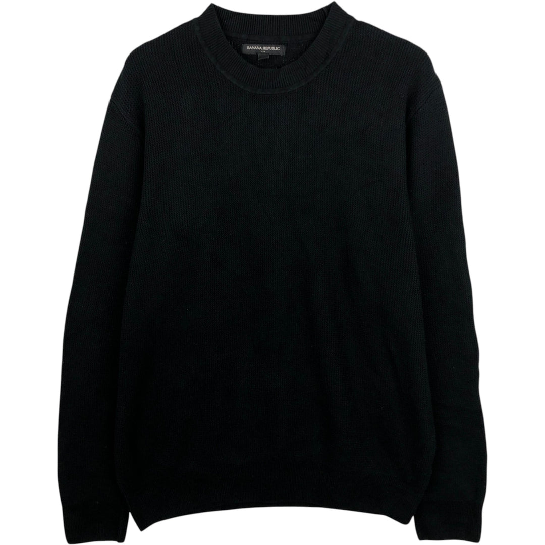 Banana Republic Cotton Knit Sweater, Men's Size M (approx.) cotton black type Vintage Second Hand