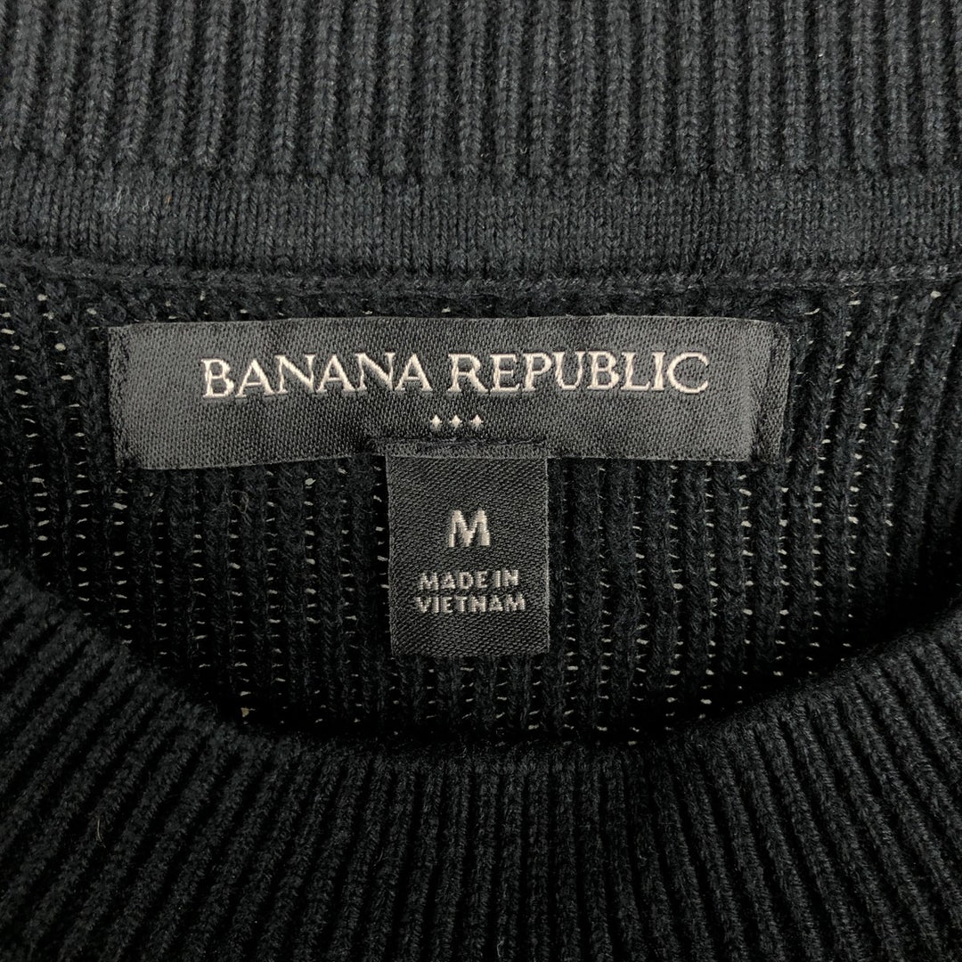 Banana Republic Cotton Knit Sweater, Men's Size M (approx.) cotton black type Vintage Second Hand