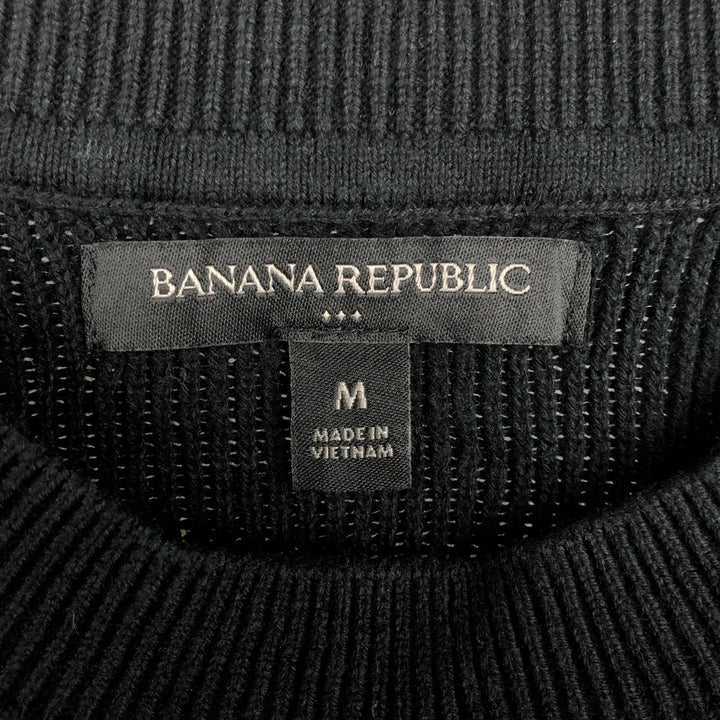 Banana Republic Cotton Knit Sweater, Men's Size M (approx.) cotton black type Vintage Second Hand
