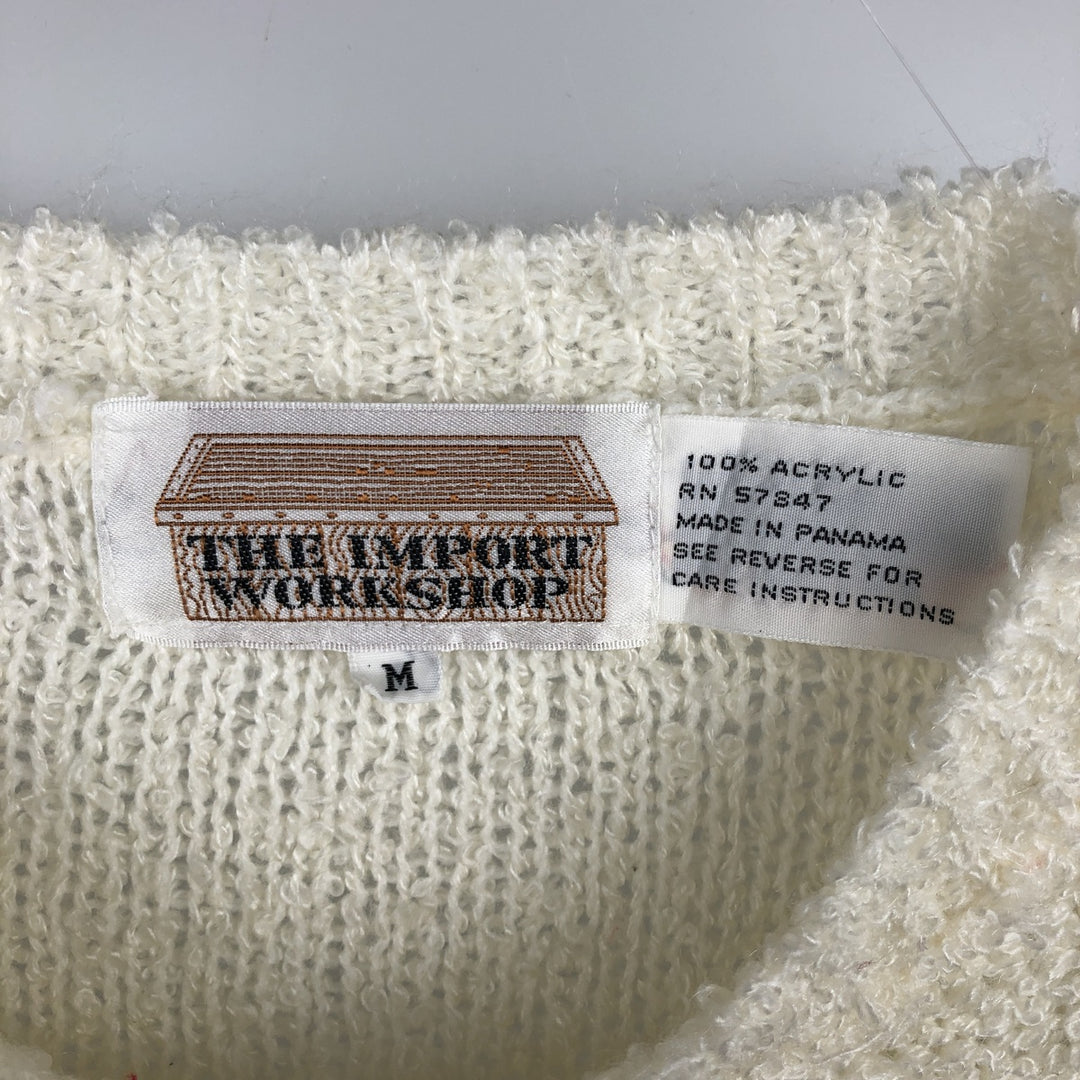 80s-90'S THE IMPORT WORKSHOP Acrylic Knit Sweater, Women's Size M (approx.), Vintage acrylic white type Vintage Second Hand