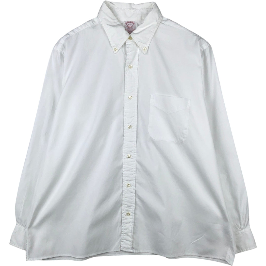 Brooks Brothers MAKERS Long Sleeve Button Down Shirt Made in USA Men's Size L cotton white type Vintage Second Hand