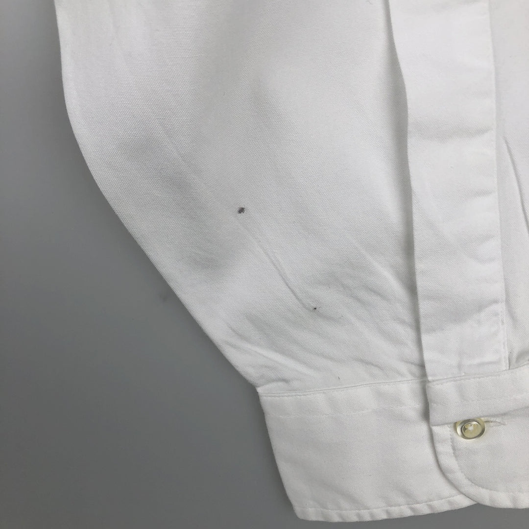 Brooks Brothers MAKERS Long Sleeve Button Down Shirt Made in USA Men's Size L cotton white type Vintage Second Hand