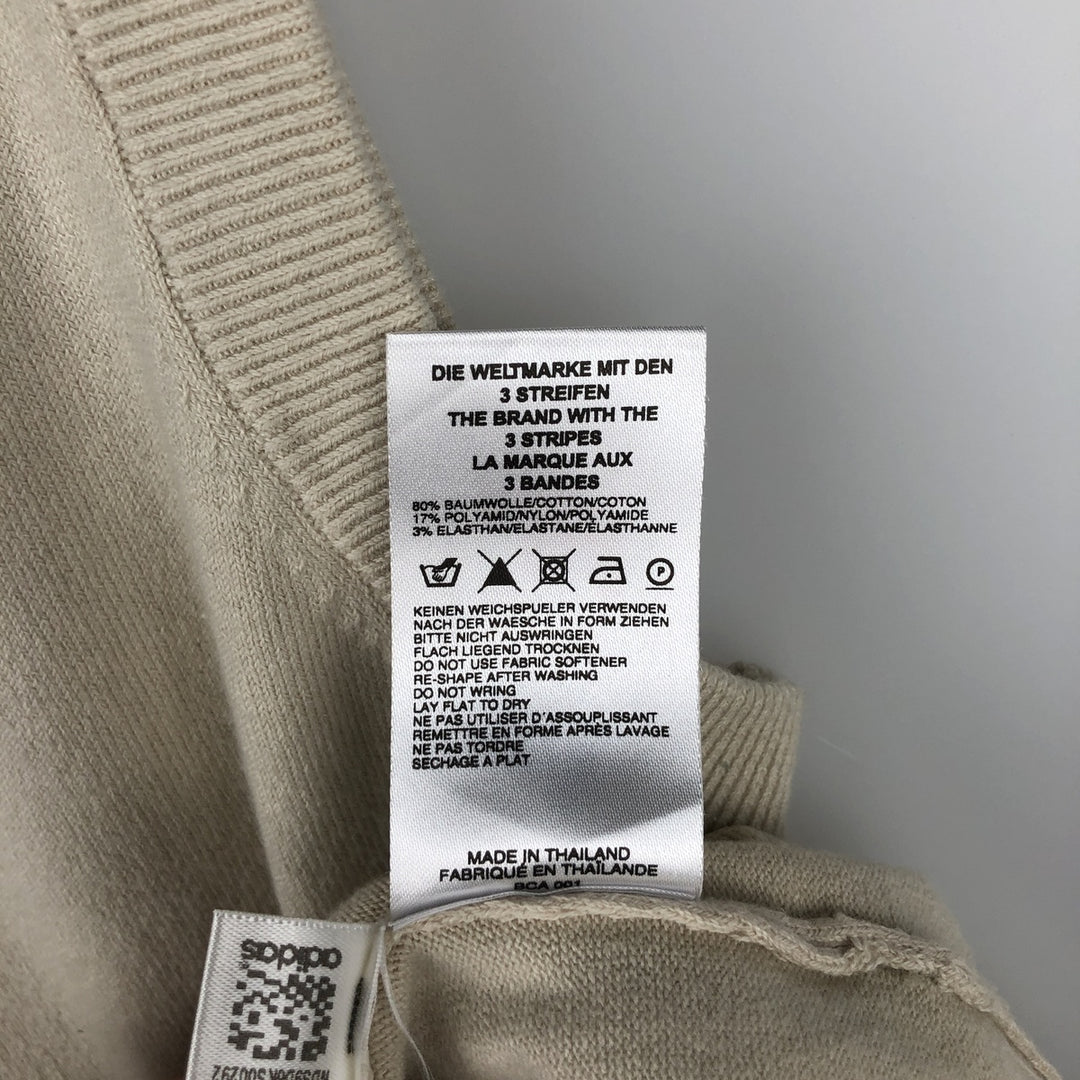 2000'S Adidas Golf V-neck Cotton Knit Vest, Men's Size M (approx.) cotton Beige type Vintage Second Hand
