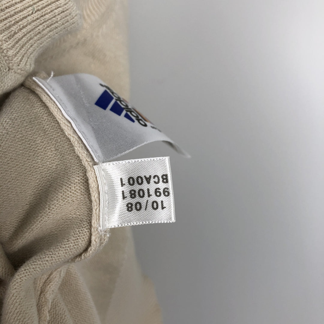 2000'S Adidas Golf V-neck Cotton Knit Vest, Men's Size M (approx.) cotton Beige type Vintage Second Hand