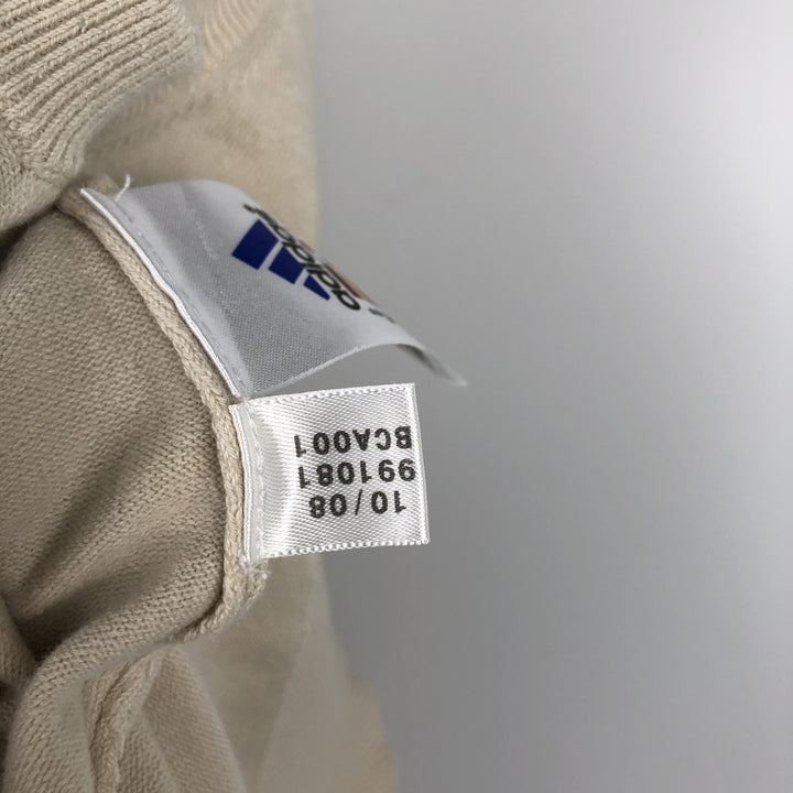 2000'S Adidas Golf V-neck Cotton Knit Vest, Men's Size M (approx.) cotton Beige type Vintage Second Hand