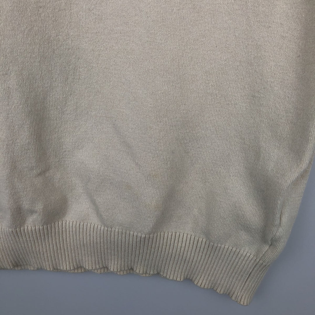 2000'S Adidas Golf V-neck Cotton Knit Vest, Men's Size M (approx.) cotton Beige type Vintage Second Hand