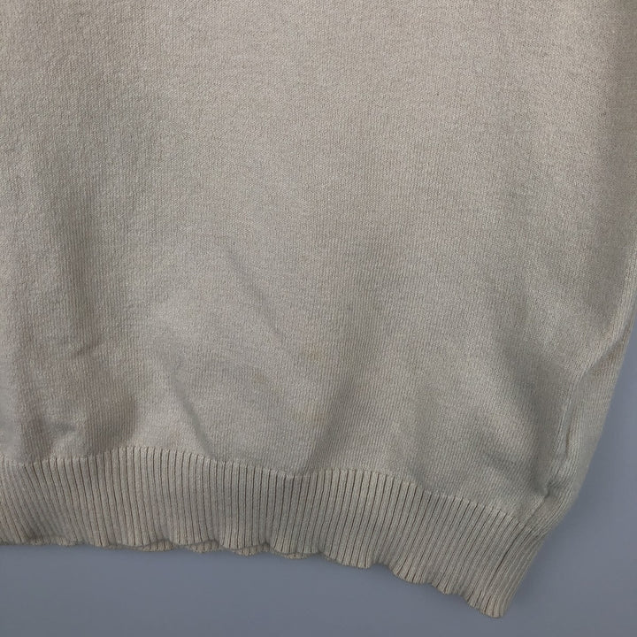 2000'S Adidas Golf V-neck Cotton Knit Vest, Men's Size M (approx.) cotton Beige type Vintage Second Hand