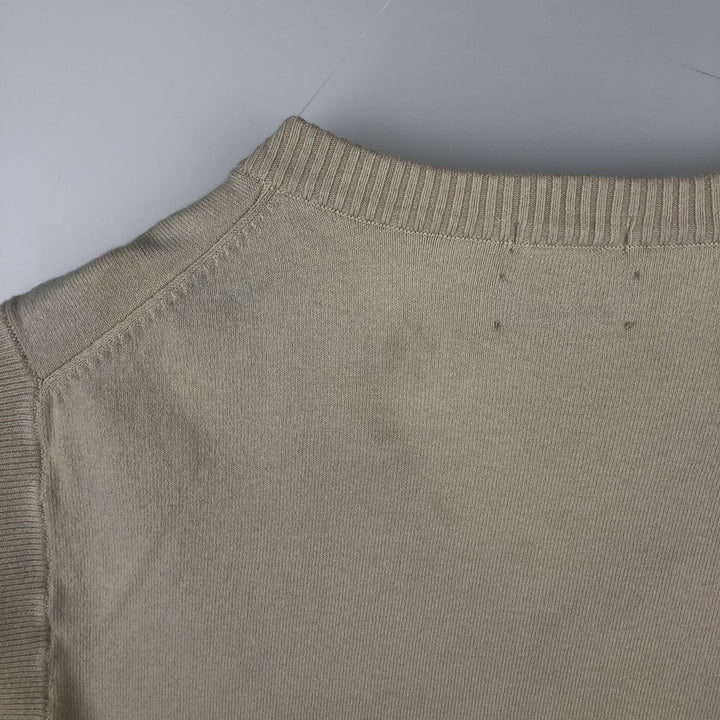 2000'S Adidas Golf V-neck Cotton Knit Vest, Men's Size M (approx.) cotton Beige type Vintage Second Hand