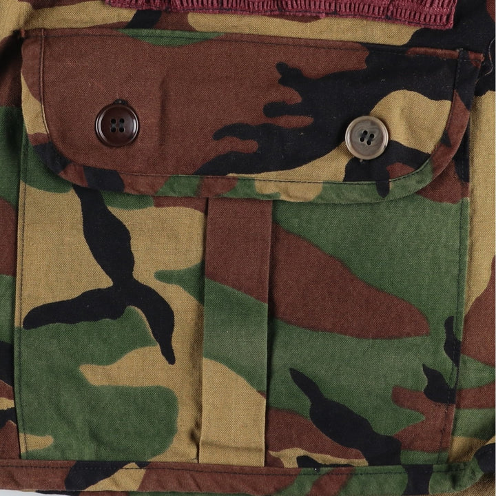 1970'S CALIBER Camouflage Pattern Woodland Camo Hunting Vest, Men's Size M (Equivalent), Vintage cotton Khaki type Vintage Second Hand