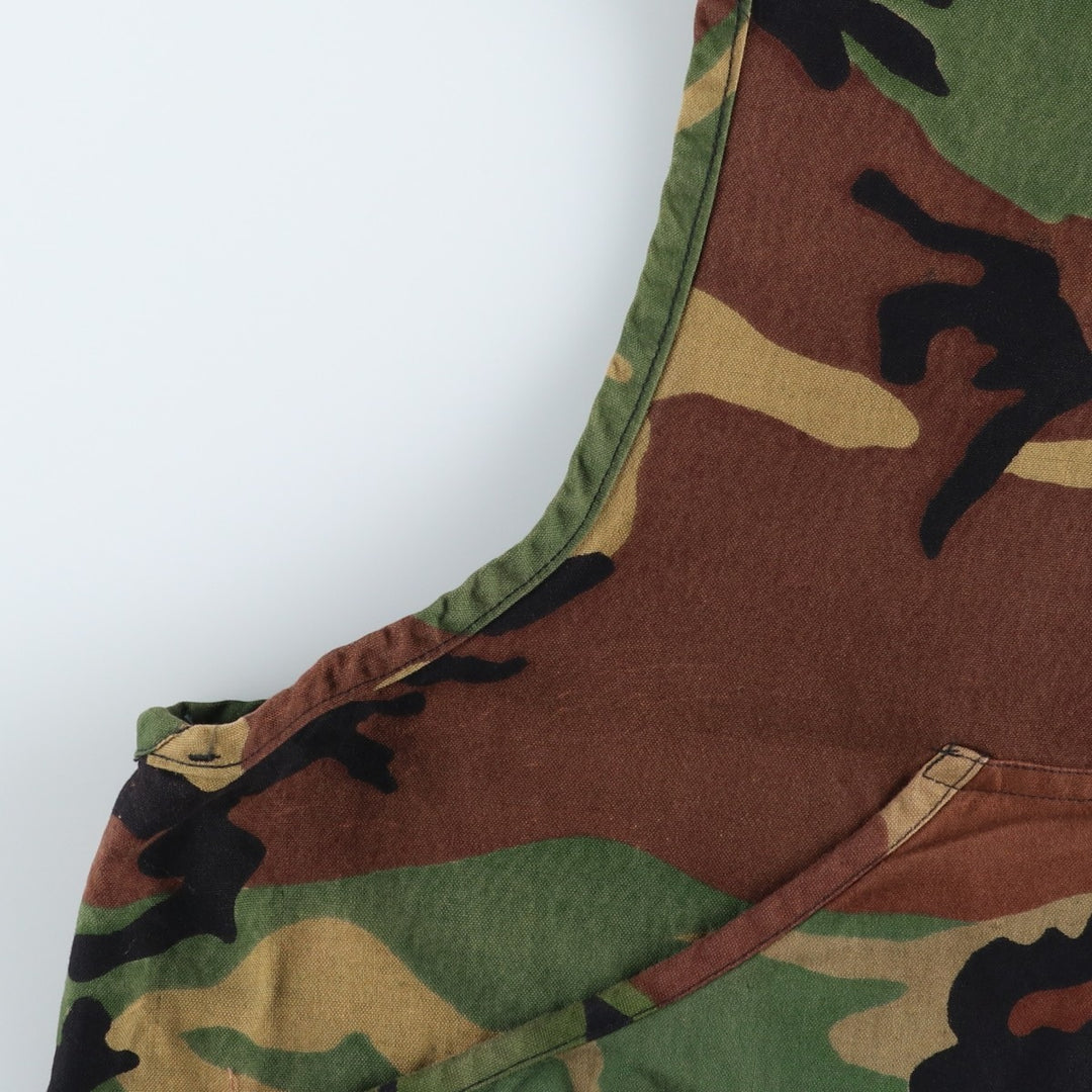 1970'S CALIBER Camouflage Pattern Woodland Camo Hunting Vest, Men's Size M (Equivalent), Vintage cotton Khaki type Vintage Second Hand