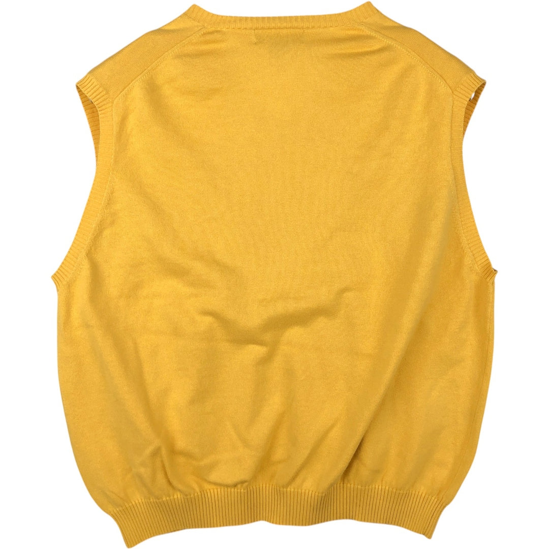 Brooks Brothers V-neck Pima cotton knit vest, men's size XL (approx.) Pima Cotton yellow type Vintage Second Hand