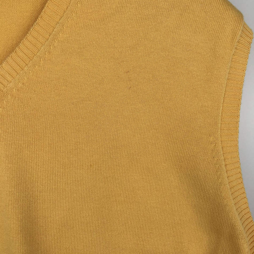 Brooks Brothers V-neck Pima cotton knit vest, men's size XL (approx.) Pima Cotton yellow type Vintage Second Hand