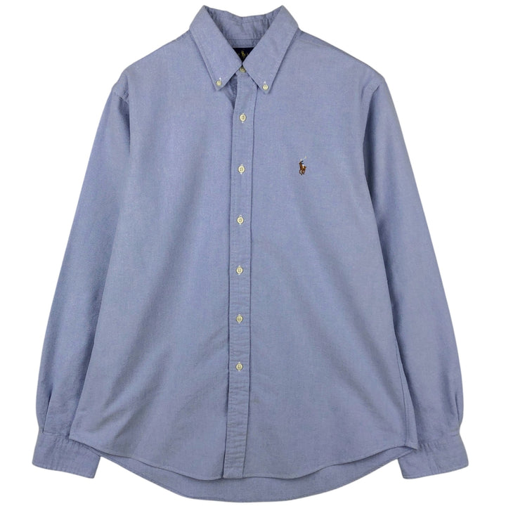 Ralph Lauren CUSTOM FIT long sleeve button down shirt, men's size L cotton Blue type light blue Vintage Second Hand