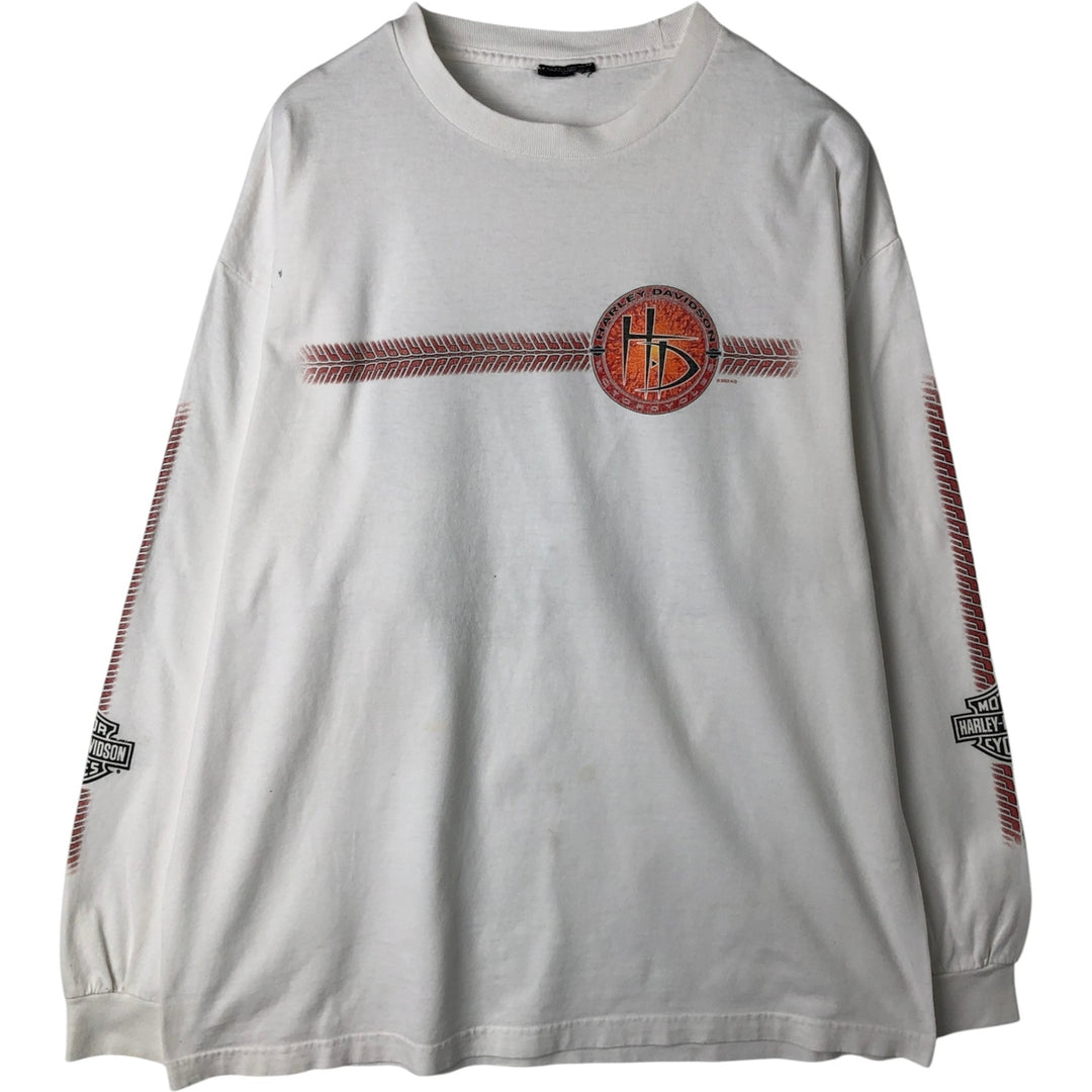 00'S Harley-Davidson Long Sleeve T-Shirt, Men's XL Size unclear white type Vintage Second Hand