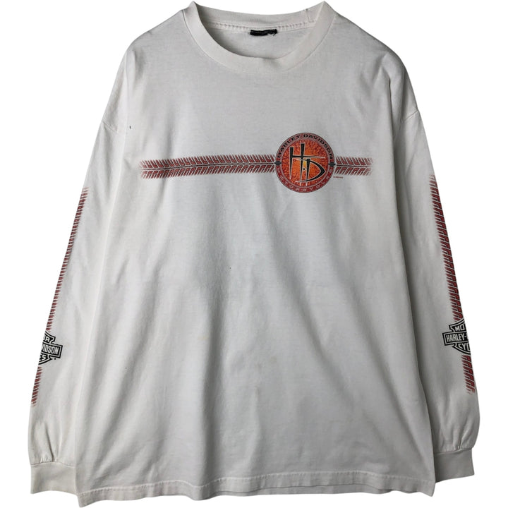 00'S Harley-Davidson Long Sleeve T-Shirt, Men's XL Size unclear white type Vintage Second Hand