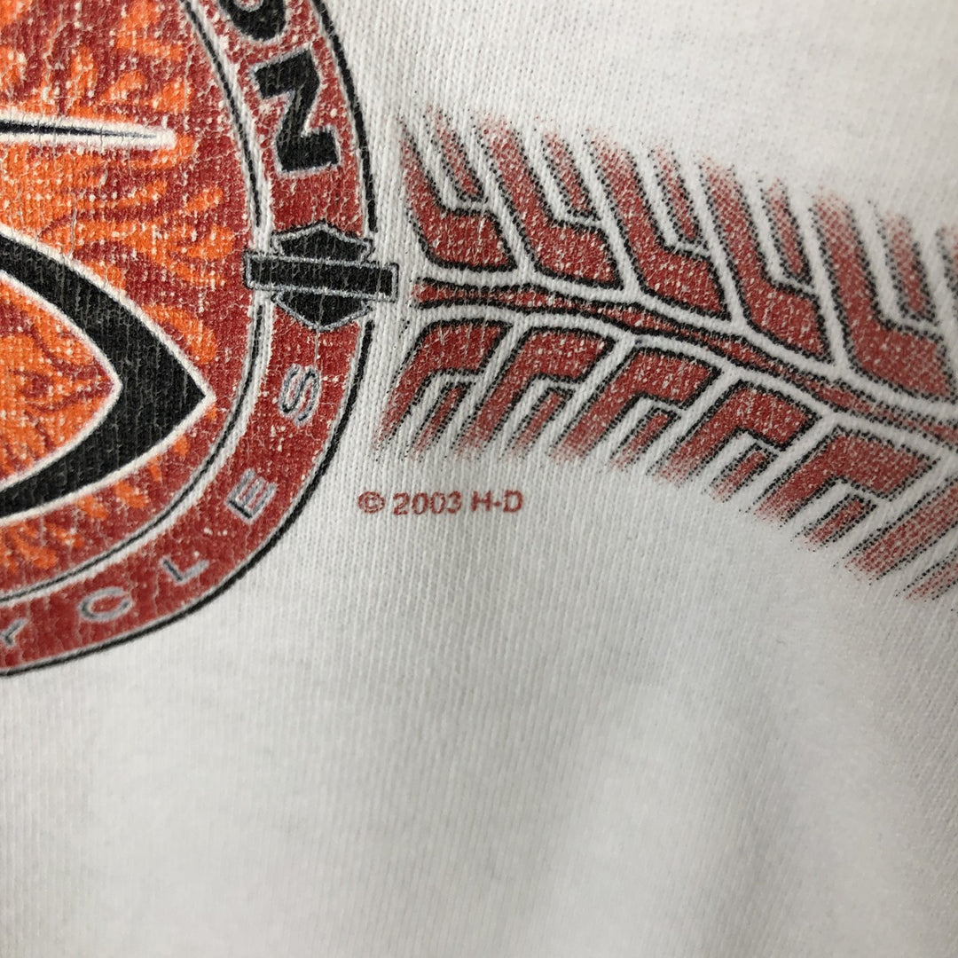 00'S Harley-Davidson Long Sleeve T-Shirt, Men's XL Size unclear white type Vintage Second Hand