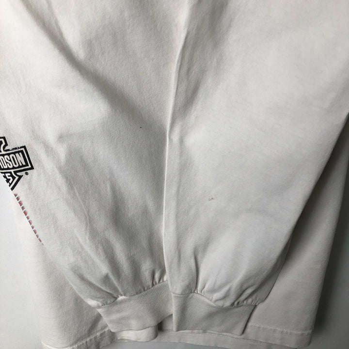 00'S Harley-Davidson Long Sleeve T-Shirt, Men's XL Size unclear white type Vintage Second Hand