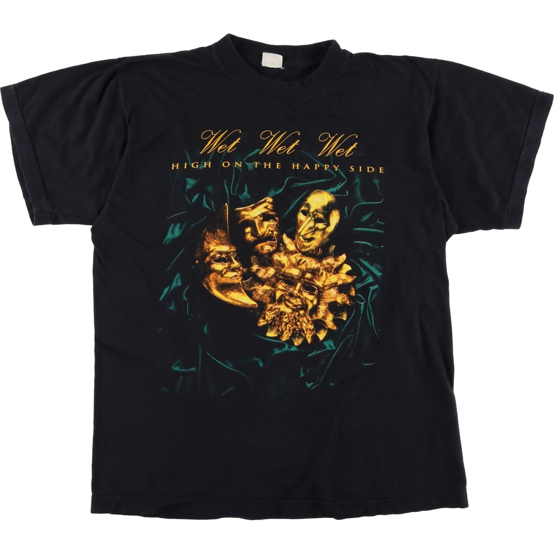 90'S Wet Wet Wet Band T-shirt, Men's Size L (approx.), Vintage cotton black type Vintage Second Hand