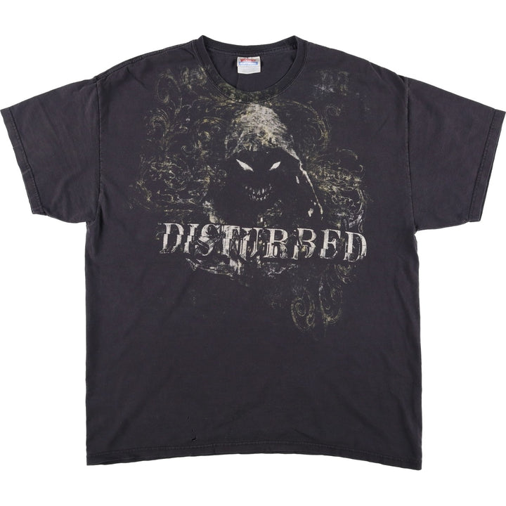 2000'S Hanes DISRURBED Band T-shirt, Men's XL equivalent. cotton black type Vintage Second Hand