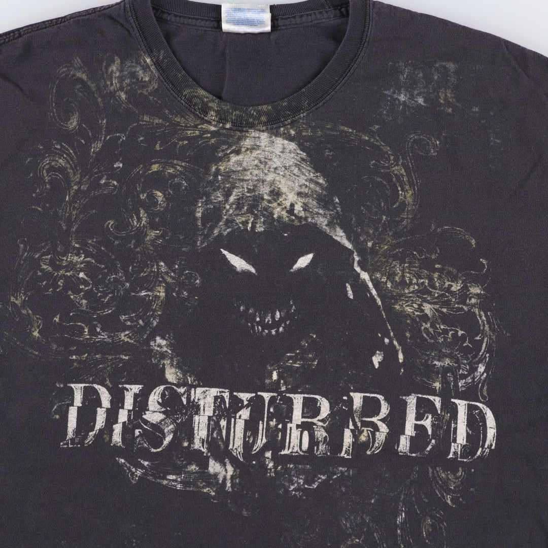 2000'S Hanes DISRURBED Band T-shirt, Men's XL equivalent. cotton black type Vintage Second Hand