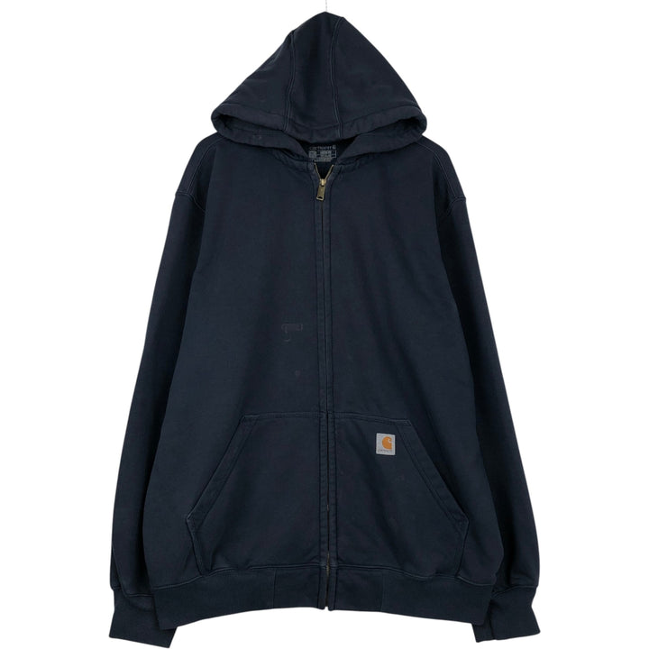 Carhartt Loose Fit Rain Defender Fade Full-Zip Sweatshirt (Men's Size XL) cotton navy blue type Vintage Second Hand