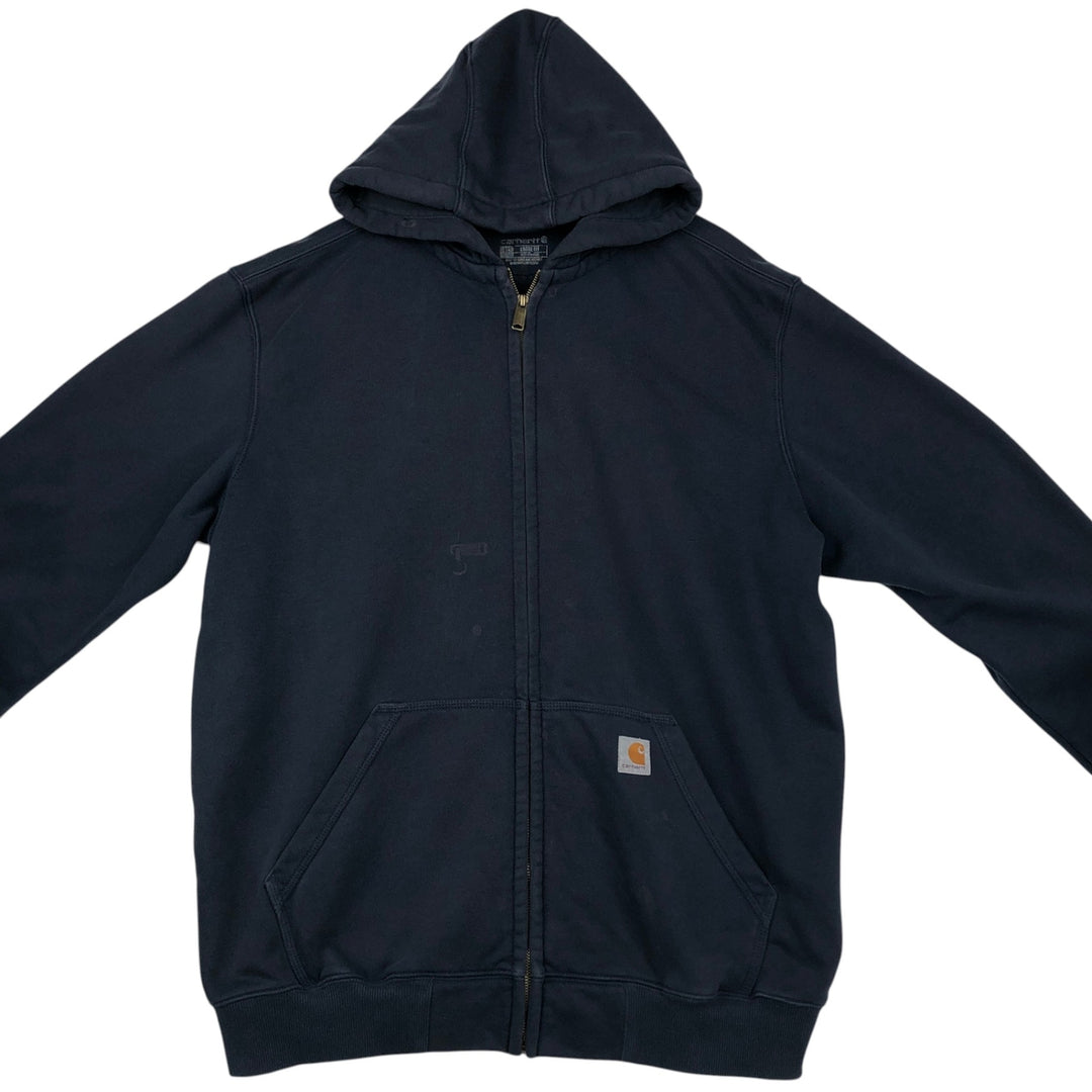 Carhartt Loose Fit Rain Defender Fade Full-Zip Sweatshirt (Men's Size XL) cotton navy blue type Vintage Second Hand