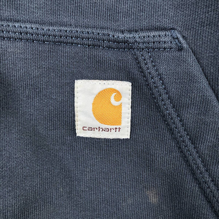 Carhartt Loose Fit Rain Defender Fade Full-Zip Sweatshirt (Men's Size XL) cotton navy blue type Vintage Second Hand