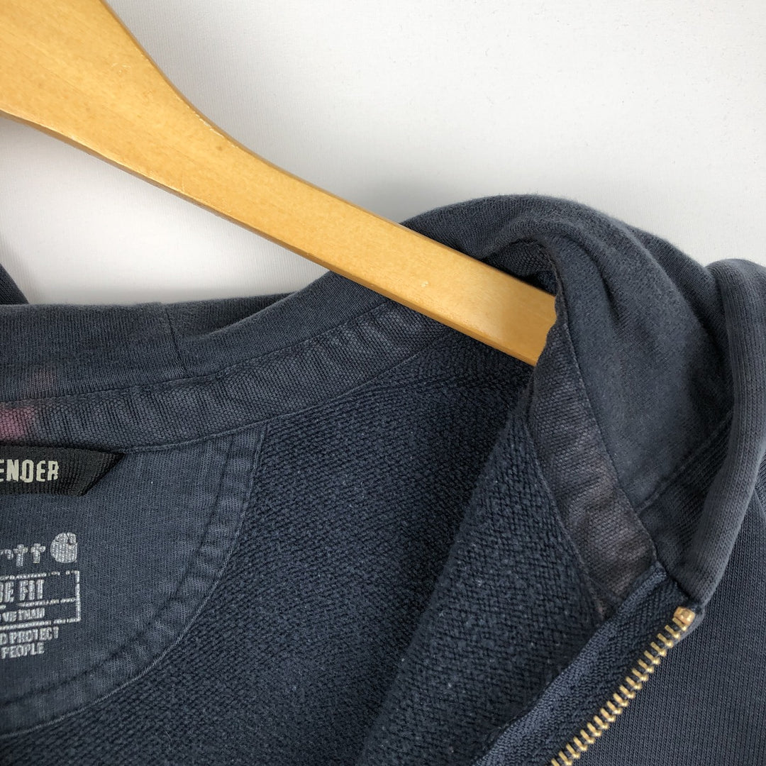 Carhartt Loose Fit Rain Defender Fade Full-Zip Sweatshirt (Men's Size XL) cotton navy blue type Vintage Second Hand