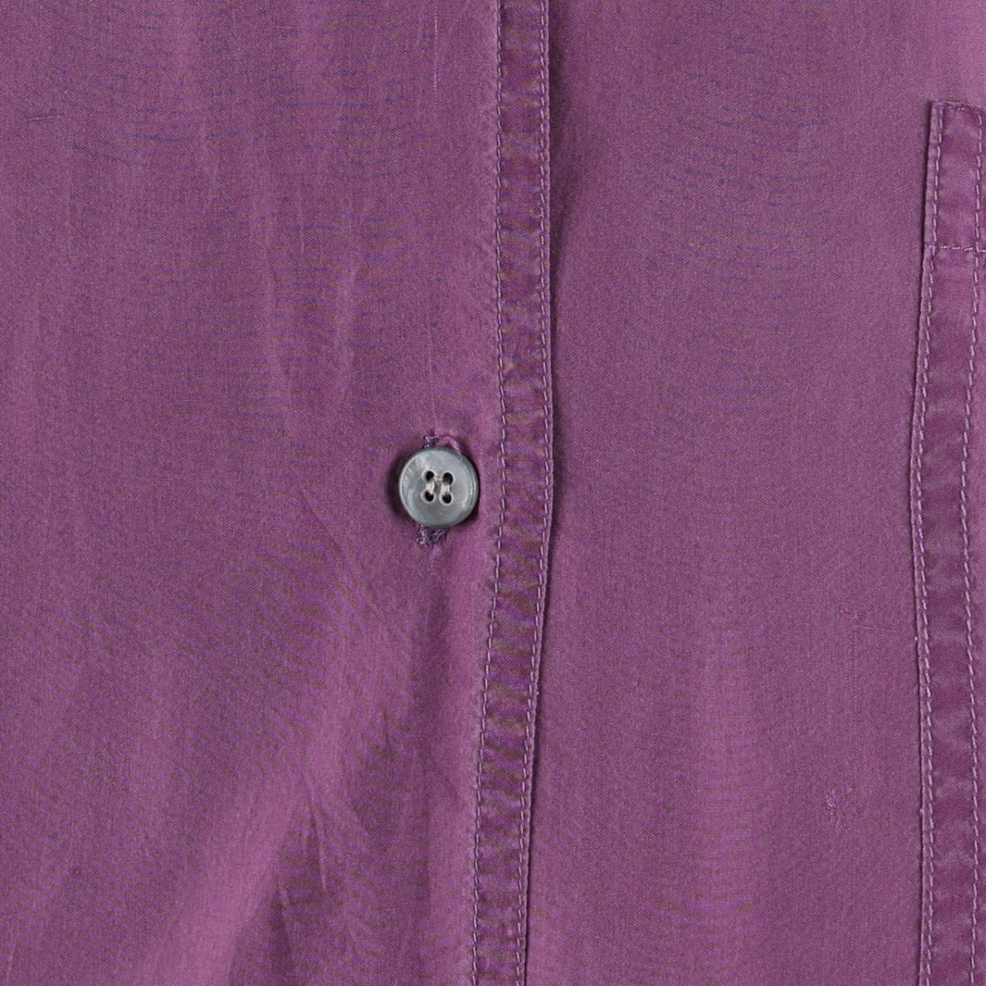 90'S Fitting Image Short-Sleeve Silk Shirt, Women's Size XL (Equivalent), Vintage silk purple type Vintage Second Hand