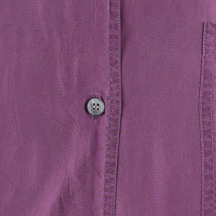 90'S Fitting Image Short-Sleeve Silk Shirt, Women's Size XL (Equivalent), Vintage silk purple type Vintage Second Hand